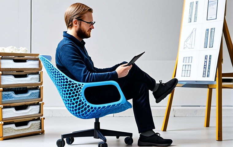 **
"A Swedish designer working on a 3D-printed prototype of a chair made from recycled plastic in a bright, modern studio. The designer is fully clothed in appropriate work attire, examining the chair's modular components. Background features sustainable materials samples and design sketches. Safe for work, appropriate content, fully clothed, professional design environment, perfect anatomy, natural proportions, high quality, family-friendly."
**